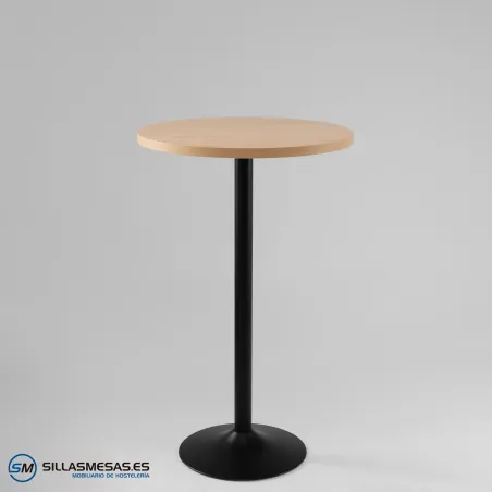 MESA ALTA F REDONDA INTERIOR pie negro