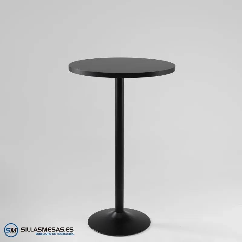 MESA ALTA F REDONDA INTERIOR pie negro