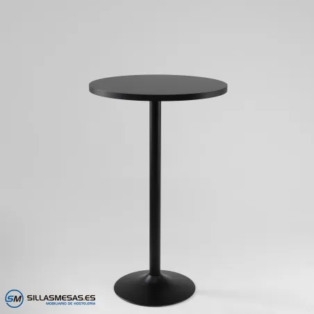 MESA ALTA F REDONDA INTERIOR pie negro