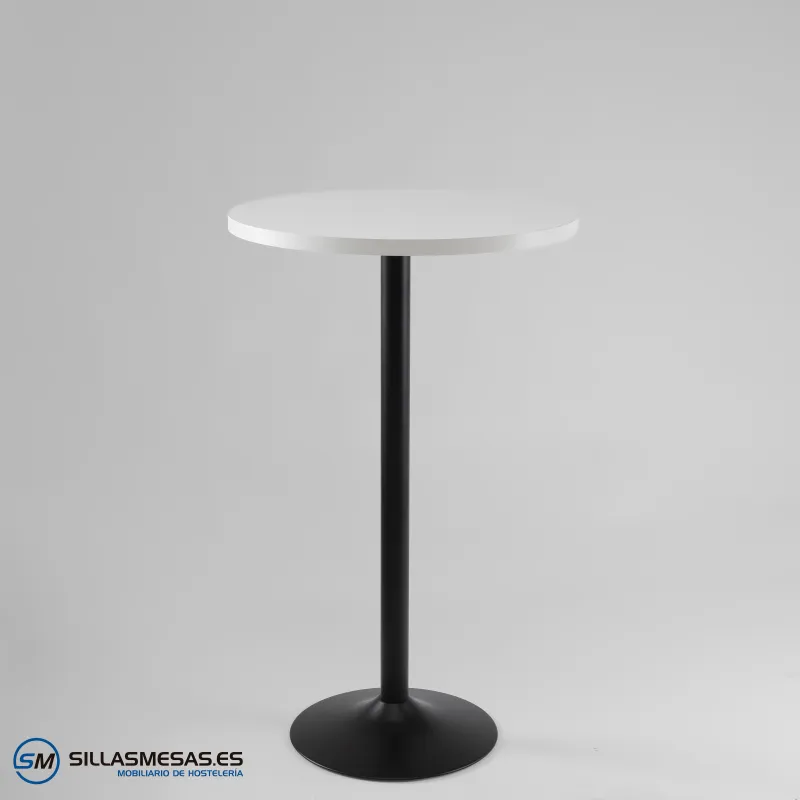 MESA ALTA F REDONDA INTERIOR pie negro