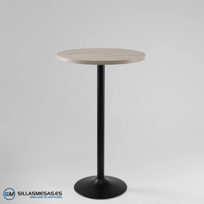 MESA ALTA F REDONDA INTERIOR pie negro