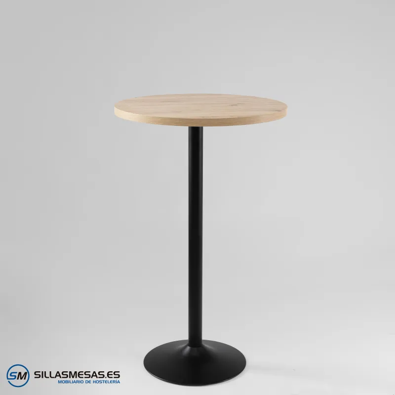MESA ALTA F REDONDA INTERIOR pie negro