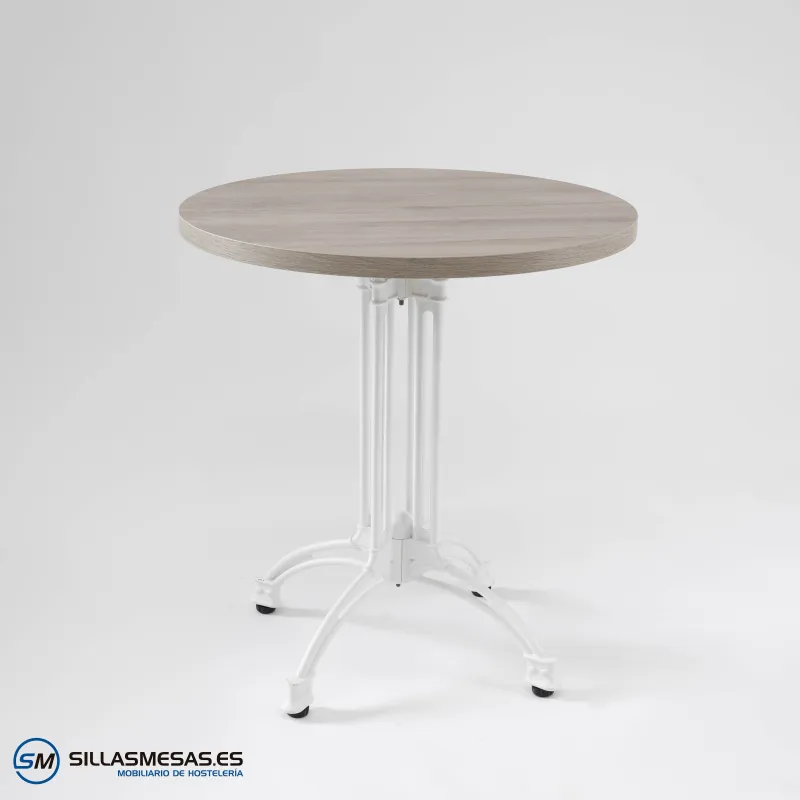 MESA VIENA REDONDA INTERIOR pie blanco