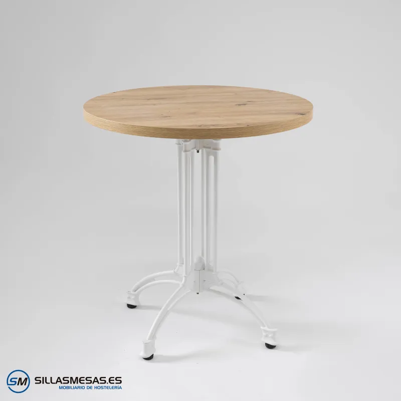 MESA VIENA REDONDA INTERIOR pie blanco