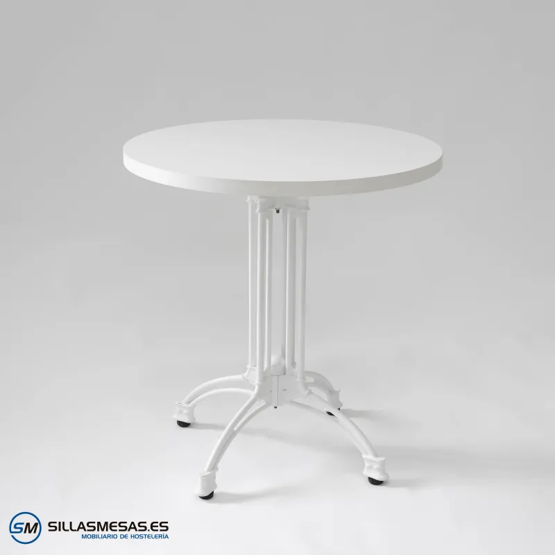 MESA VIENA REDONDA INTERIOR pie blanco