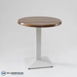 MESA DANIELA REDONDA EXTERIOR pie blanco