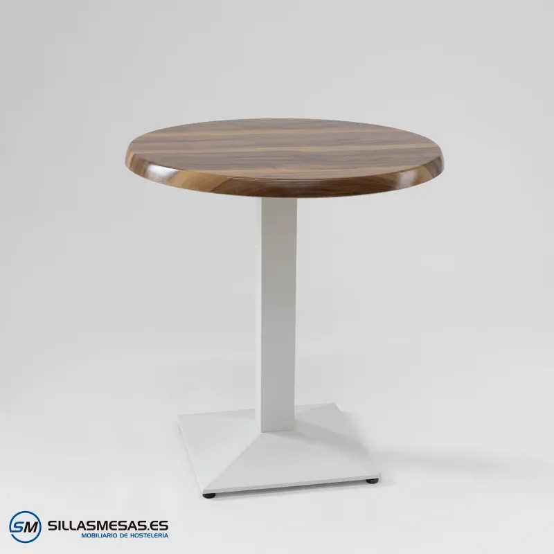 MESA DANIELA REDONDA EXTERIOR pie blanco