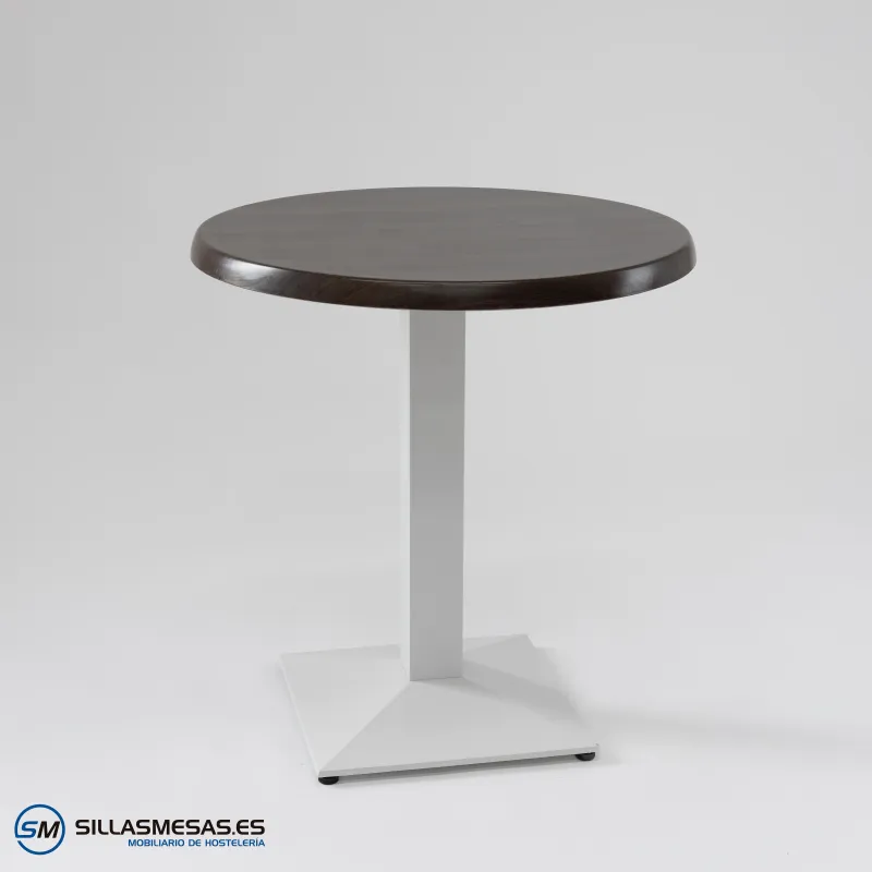 MESA DANIELA REDONDA EXTERIOR pie blanco