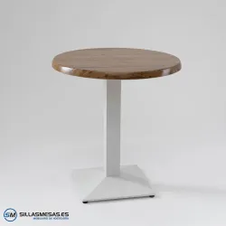 MESA DANIELA REDONDA EXTERIOR pie blanco
