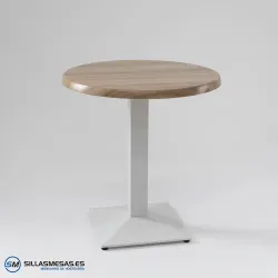 MESA DANIELA REDONDA EXTERIOR pie blanco
