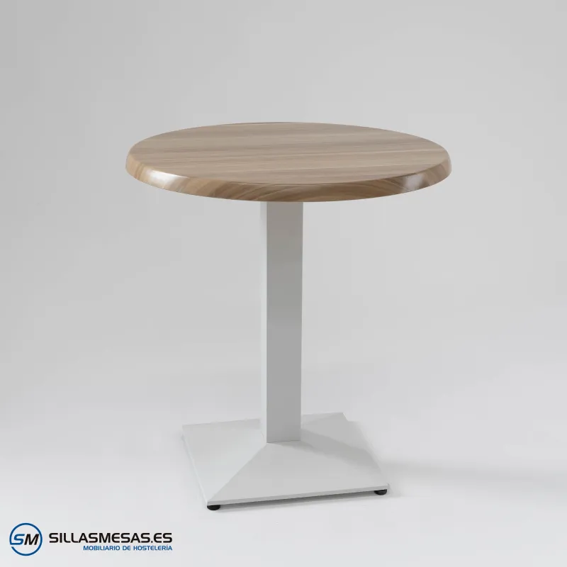 MESA DANIELA REDONDA EXTERIOR pie blanco