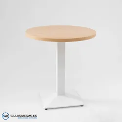 MESA DANIELA REDONDA INTERIOR pie blanco