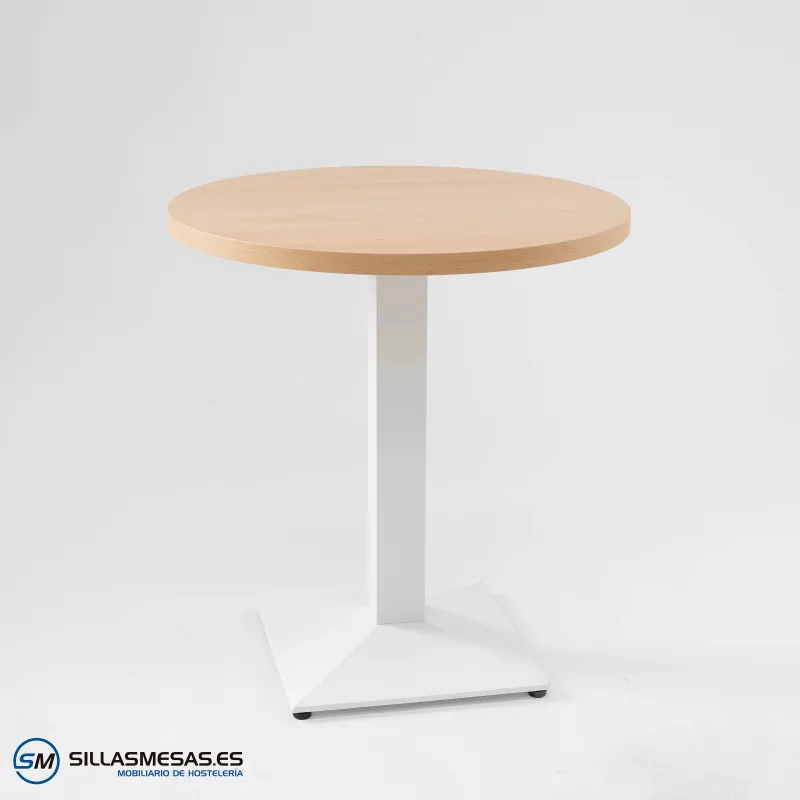 MESA DANIELA REDONDA INTERIOR pie blanco