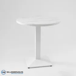 MESA DANIELA REDONDA INTERIOR pie blanco
