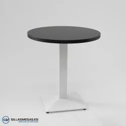 MESA DANIELA REDONDA INTERIOR pie blanco