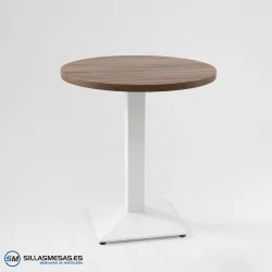 MESA DANIELA REDONDA INTERIOR pie blanco