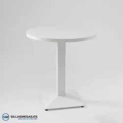 MESA DANIELA REDONDA INTERIOR pie blanco