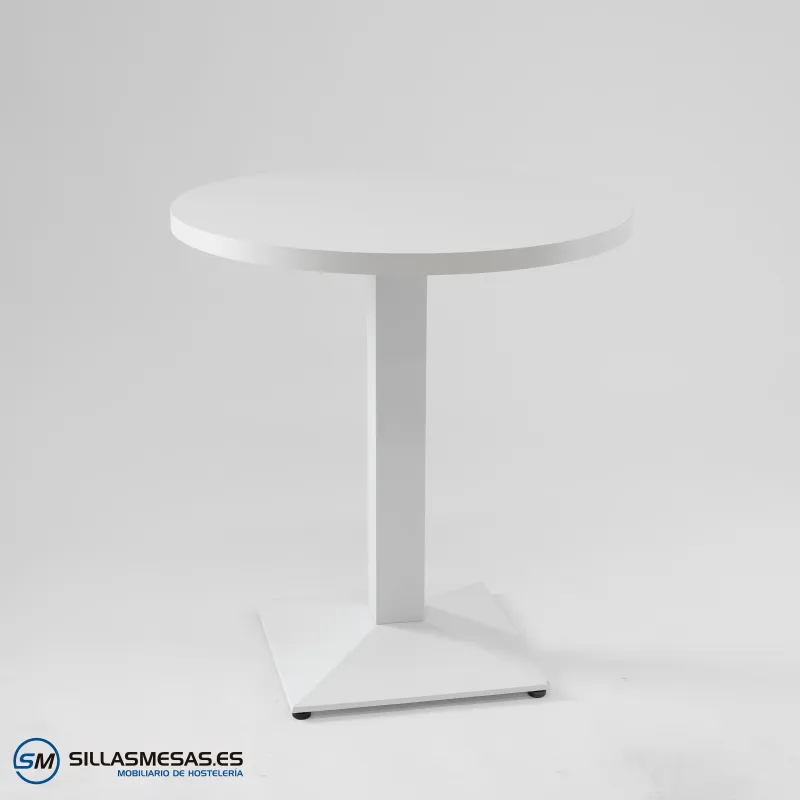 MESA DANIELA REDONDA INTERIOR pie blanco