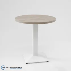 MESA DANIELA REDONDA INTERIOR pie blanco