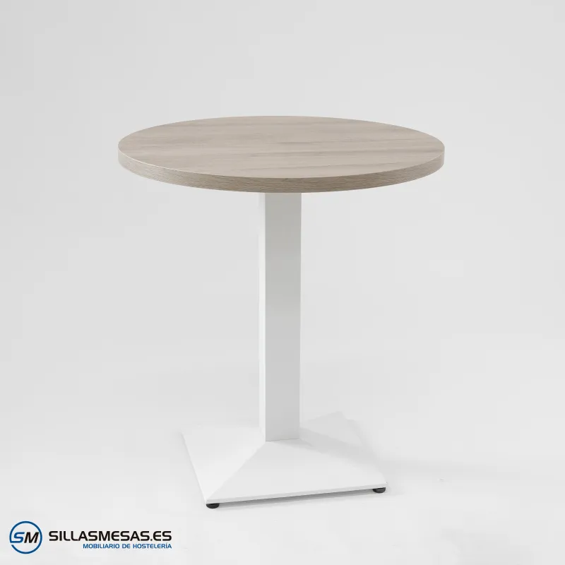 MESA DANIELA REDONDA INTERIOR pie blanco