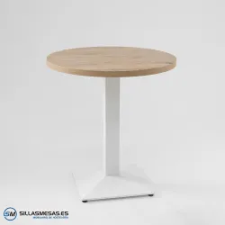 MESA DANIELA REDONDA INTERIOR pie blanco