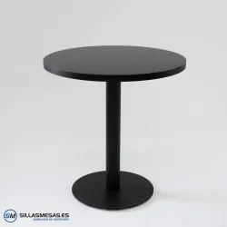 MESA ABRIL REDONDA INTERIOR pie negro