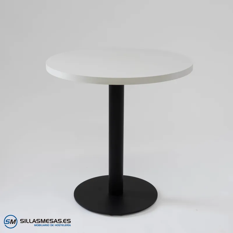 MESA ABRIL REDONDA INTERIOR pie negro