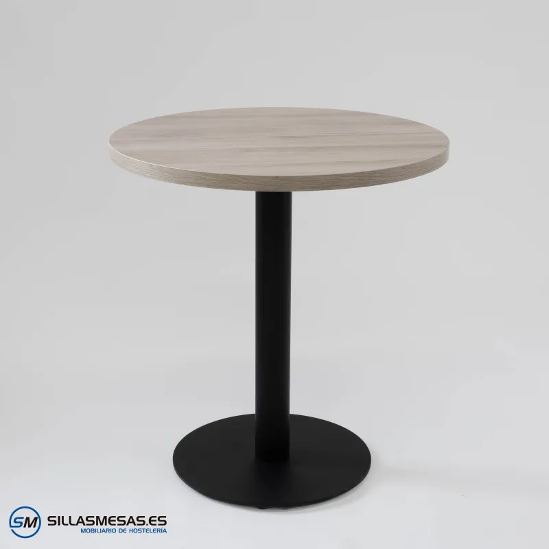 MESA ABRIL REDONDA INTERIOR pie negro