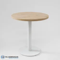 MESA ABRIL REDONDA INTERIOR pie blanco