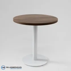 MESA ABRIL REDONDA INTERIOR pie blanco