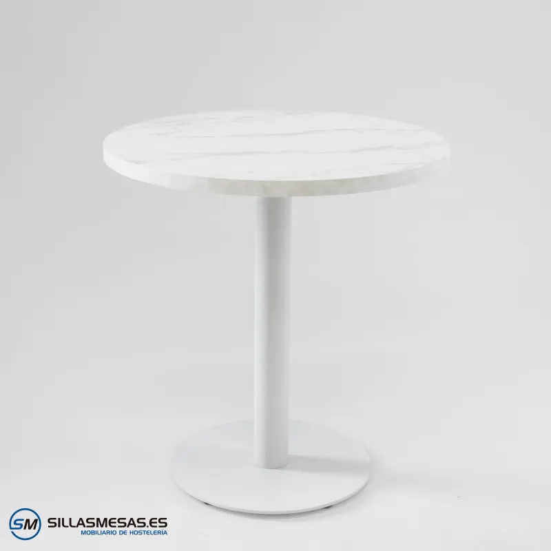MESA ABRIL REDONDA INTERIOR pie blanco