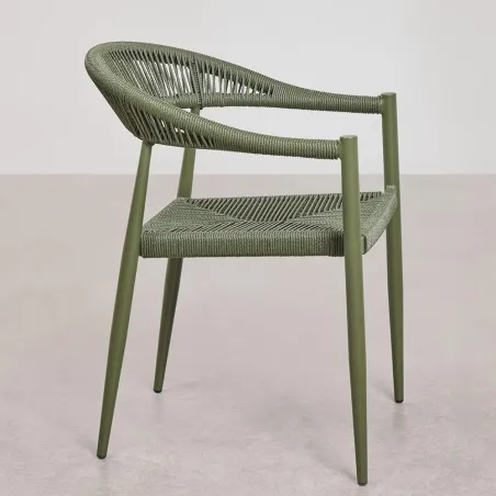 Sillón Italy verde de rattán y mimbre gama premium