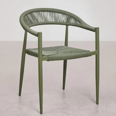 Sillón Italy verde de rattán y mimbre gama premium