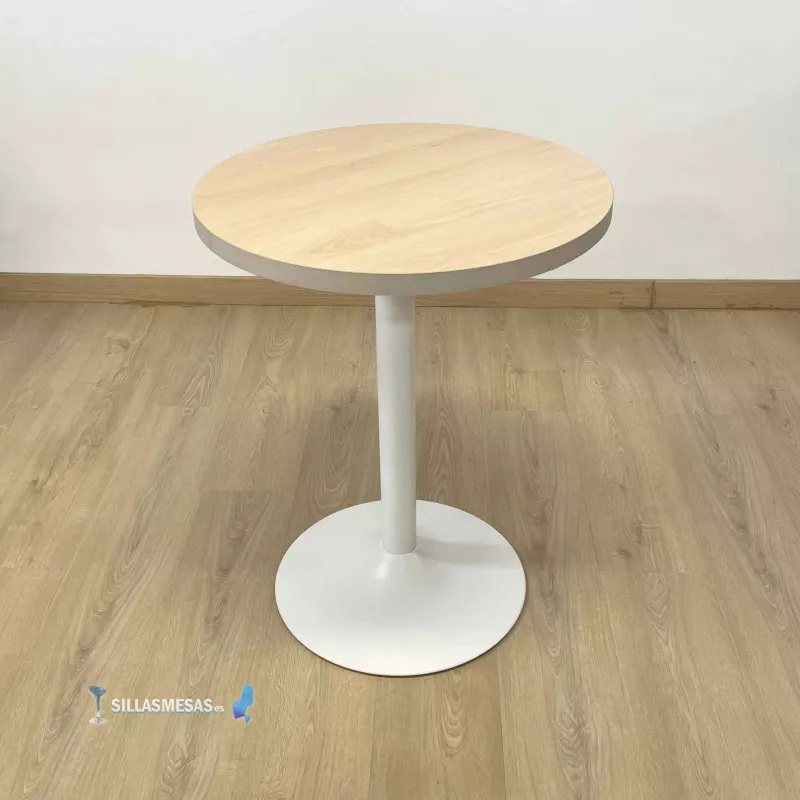 Mesa F REDONDA INTERIOR pie blanco - Ref 355-BLR2