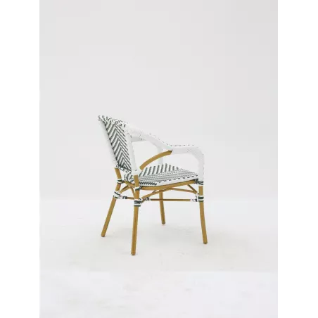 Sillón hostelería estilo PARISINO , color verde y blanco - Ref M-0001-VB