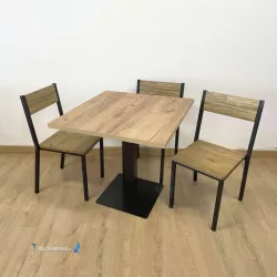 Conjunto 1 mesa Noel Epoxi y 4 sillas Basel - Ref CJ005