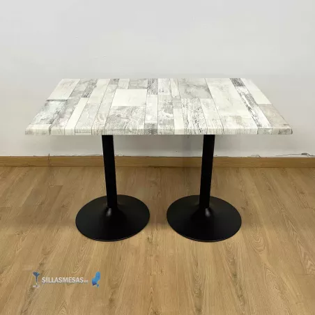 Mesa F DOBLE EXTERIOR pie negro - Ref 354NEE