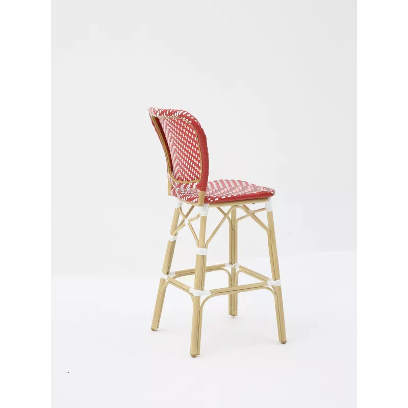 Taburete PARISINO rojo y blanco - Ref K-02-11