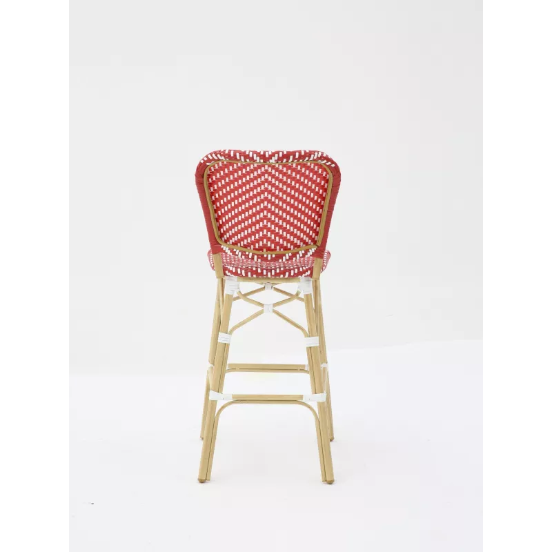 Taburete PARISINO rojo y blanco - Ref K-02-11