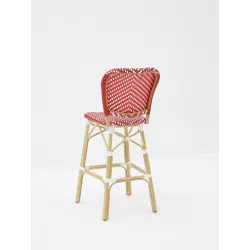 Taburete PARISINO rojo y blanco - Ref K-02-11