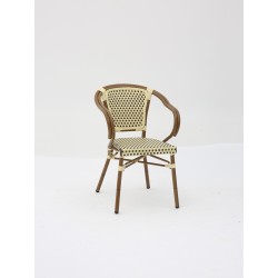 Silla TOLIX blanco con asiento en madera