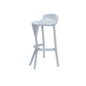 Taburete TOLIX blanco y asiento madera