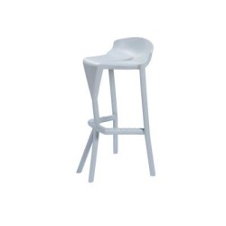 Taburete TOLIX blanco y asiento madera
