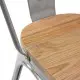 Silla TOLIX metalizada con asiento de madera