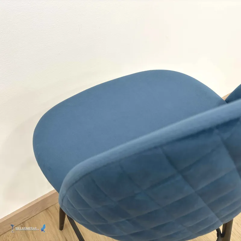 Taburete VELVET Azul sin brazos
