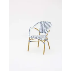 Sillón hosteleria estilo PARISINO , color azul y blanco