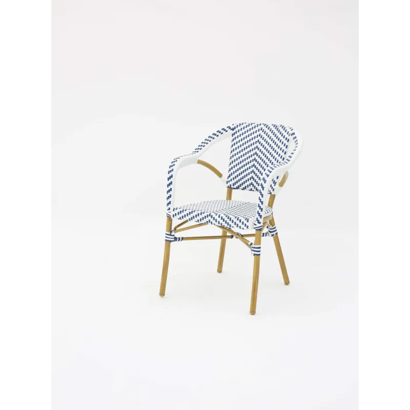 Sillón hosteleria estilo PARISINO , color azul y blanco