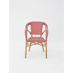 Sillón hosteleria estilo PARISINO , color rojo y blanco