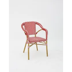 Sillón hosteleria estilo PARISINO , color rojo y blanco