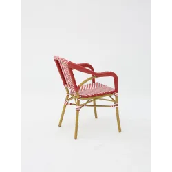 Sillón hosteleria estilo PARISINO , color rojo y blanco